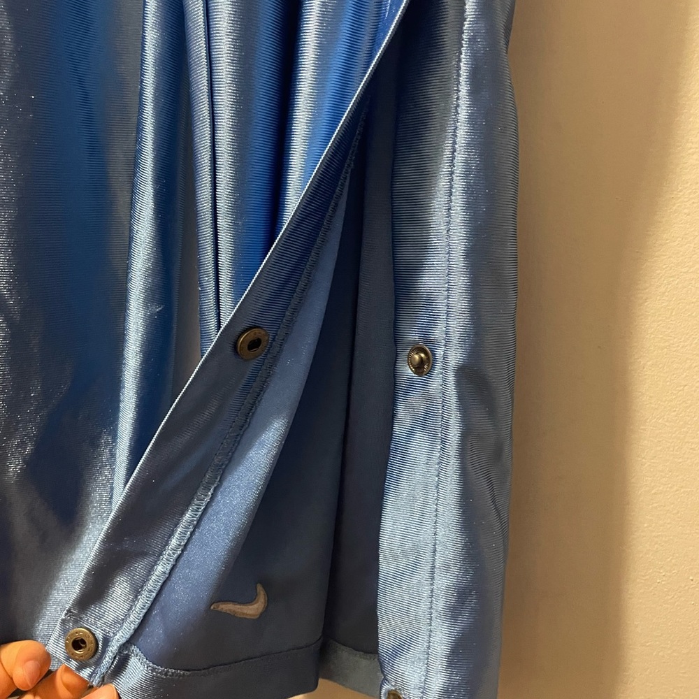 Blue silky Nike track pants